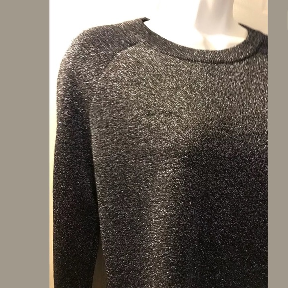 J.CREW Sparkle Side Slit Sweater Midnight Blue Crewneck Pullover Shimmer Knit - Picture 3 of 8